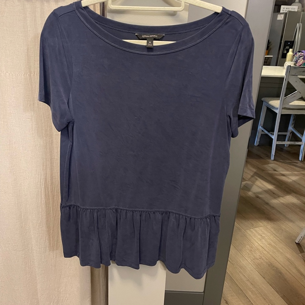 Navy medium Banana Republic peplum top